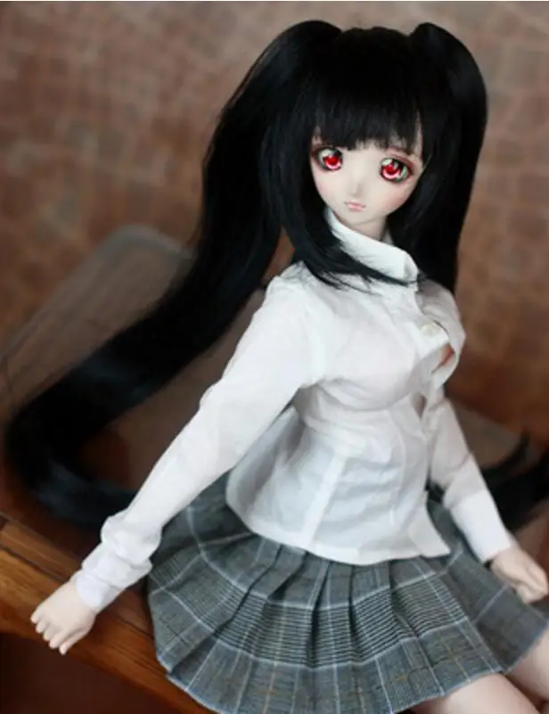 Детская игрушка ручной работы аксессуары для кукол 1/3 BJD/SD парик куклы черный