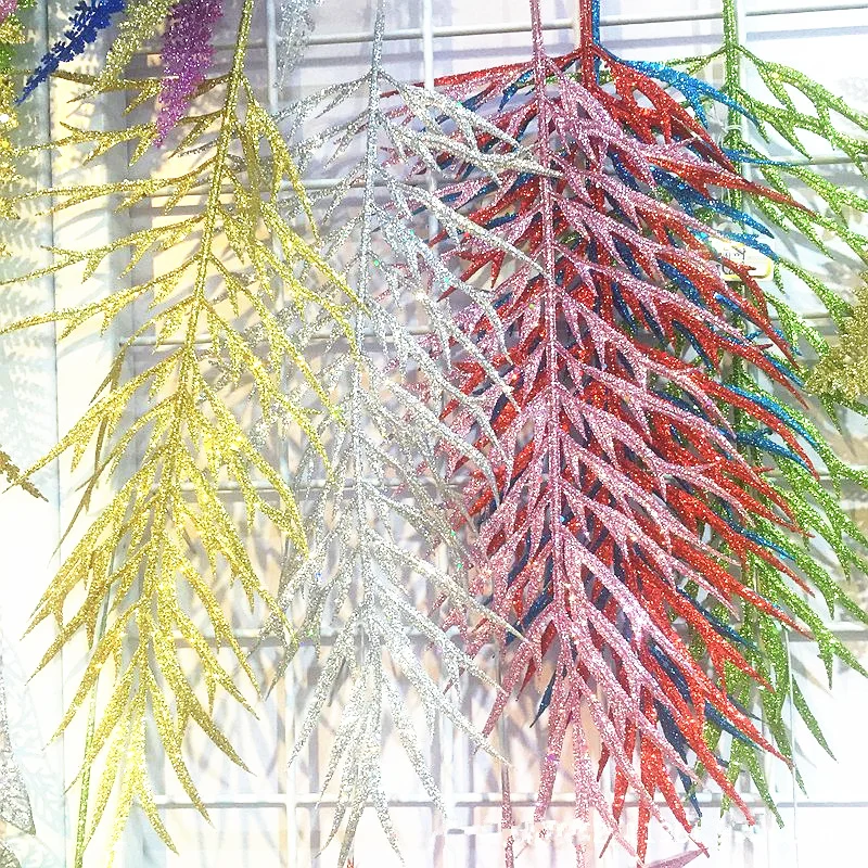 

glitter flower Christmas tree decoration Antler leaf Christmas flower DIY flower source material