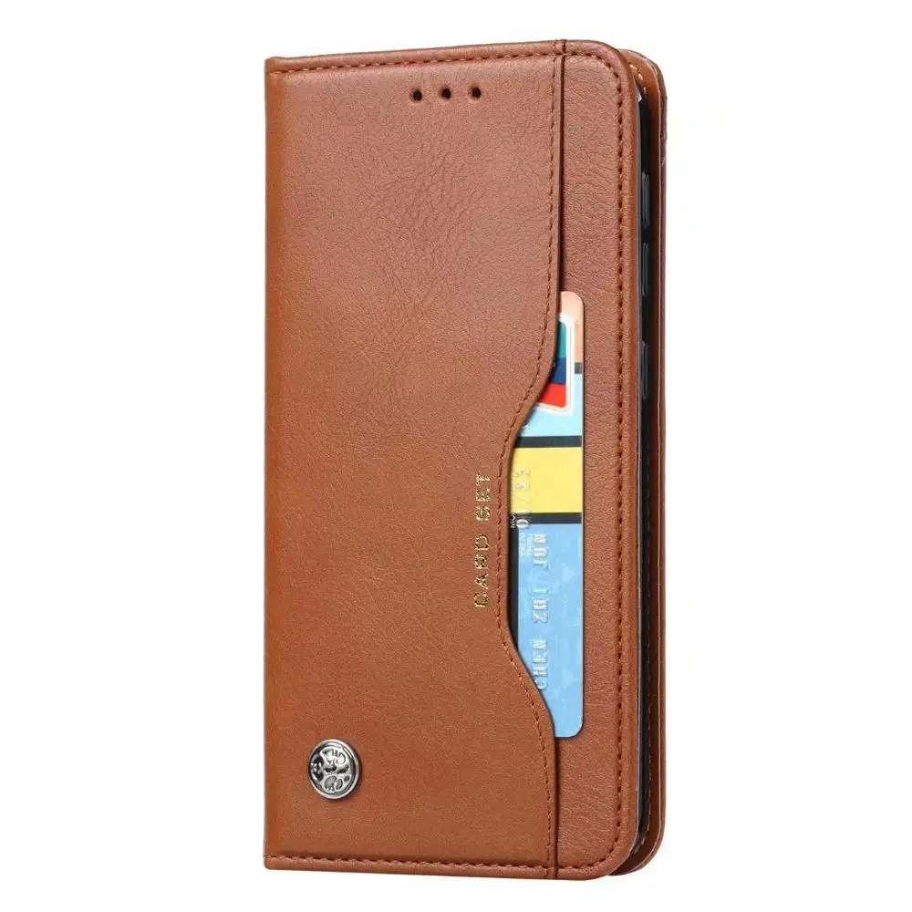 Brown Для Redmi Note 7 Чехол Флип из искусственной кожи слот для карт+ ТПУ чехол Xiaomi Redmi Note 7 крышка Магнитная подставка защитный экран - Цвет: Brown