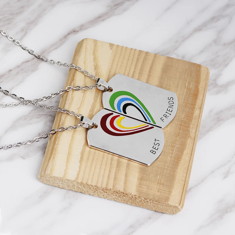 Best Friend Necklace Pendant Heart Shape Multi Colored Detachable Necklace Pendant Symbolizes The Best Friendship Pendant Necklaces Aliexpress