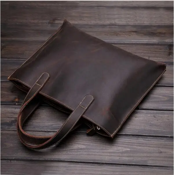 

2019 vintage crazy-horse leather men's business bag fist layer cowhide leather briefcase male messenger bag