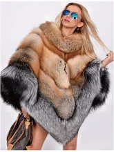 Runway style brand design women cloak coat luxury natural real fox fur coats ,luxury elegant ladies fox fur overcoat