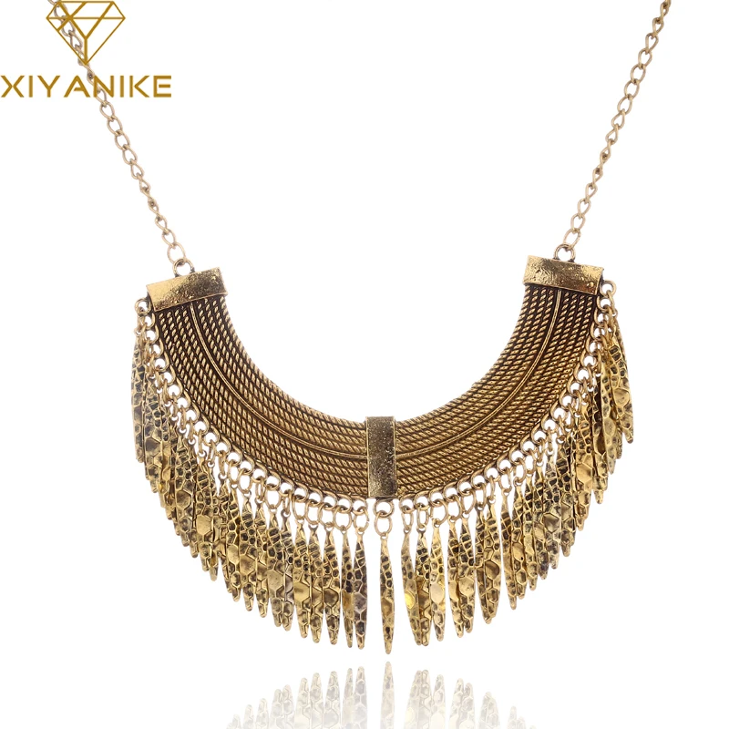 

New Vintage Jewelry Bohemian Antique Coin Necklace Gypsy Indian Ethnic Turkish Chocker Chain Jewelry For Women N128
