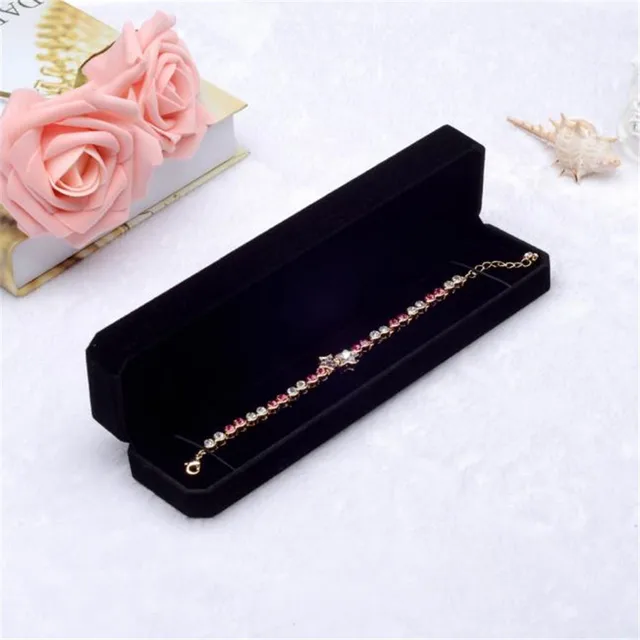 Black Jewelry Boxes Elegant Trendy Velvet Gift Jewelry Necklace