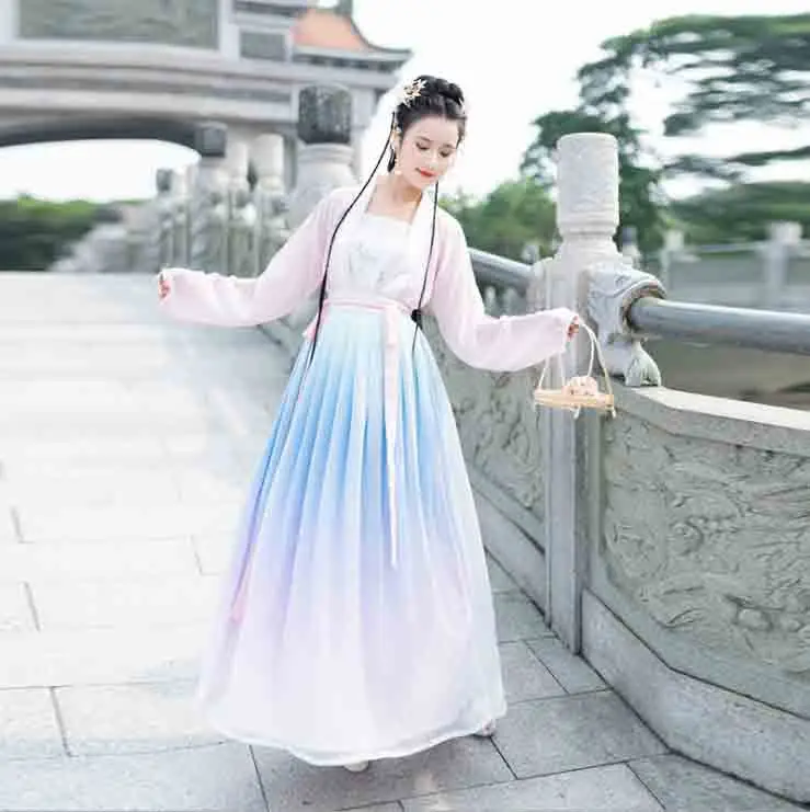 Женский костюм принцессы Hanfu из трех предметов в старинном китайском стиле с