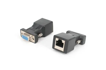

50PCS/LOT VGA Female Video Extender Plug to LAN CAT5 CAT5E CAT6 RJ45 Network Adapter