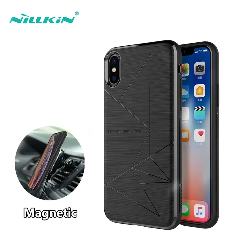 Магнитные Чехлы NILLKIN для iPhone Xr Xs Max Мягкий противоударный чехол X 8 Plus