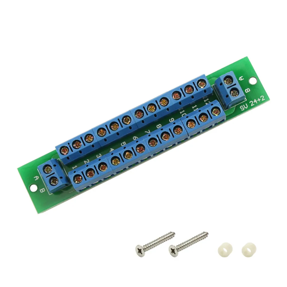 1X Power Distribution Board 2 Inputs 2 x 13 Outputs for DC AC Voltage PCB007 for Train Power Control