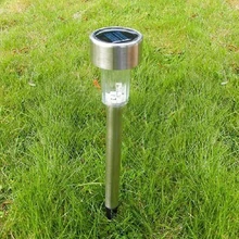 Горячая Распродажа Солнечный светодиодный светильник, уличный садовый газон, пейзаж из нержавеющей стали, Точечный светильник белого цвета