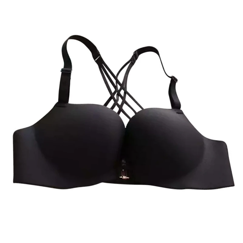 Female small chest bra Fashion bra seamless sexy front button bra push