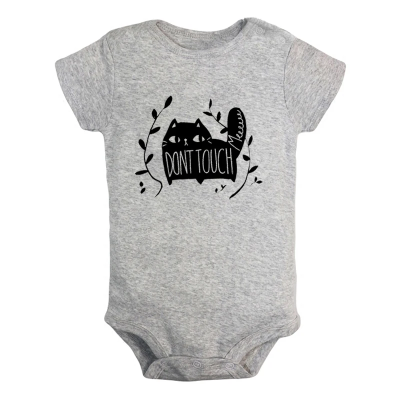 

Weiner Dog Funny Doxy Don't Touch Me Cat Newborn Baby Girl Boys Clothes Short Sleeve Romper Jumpsuit Outfits 100% Cotton