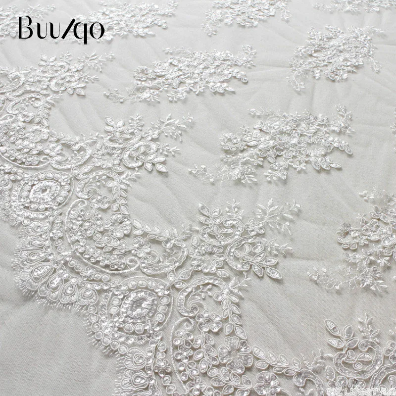Buulqo 50*130 см деликатные пайетки ресницы французский тюль вышивка кружевная ткань
