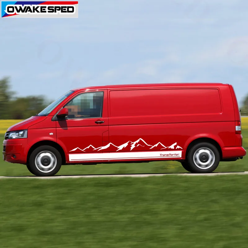 Наклейка для автомобиля с изображением гор Volkswagen Transporter T4 T5 T6 занятий спортом на