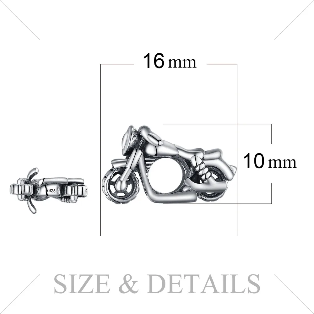 Ювелирные изделия, мотоциклетные бусины из стерлингового серебра 925, подвески, серебро 925,, для браслета, серебро 925, для изготовления ювелирных изделий