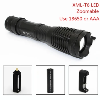 

Tactical 5 mode XML T6 LED 1000LM Hunting Light Flashlight Portable AAA/18650 Torch E6