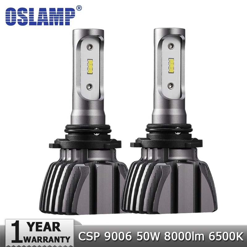 

Oslamp 9006 HB4 LED Headlight Bulbs 50W 8000lm CSP Chips Auto Led Headlamp Led Light Bulb Car Led Headlights Lamp 12v 24v 6500K
