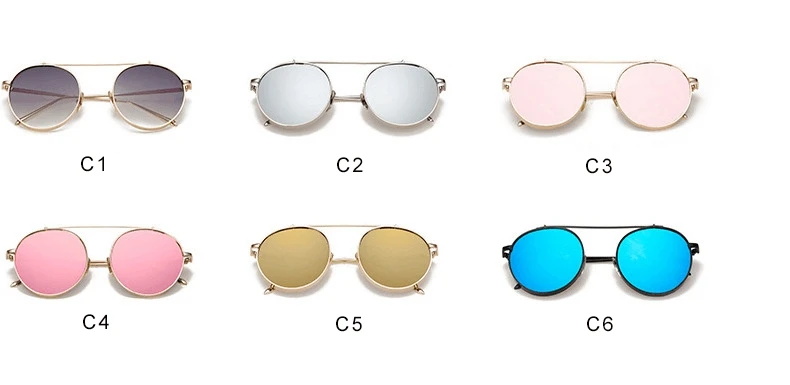 ROYAL GIRL, круглые солнцезащитные очки для женщин, фирменный дизайн, маленькая металлическая оправа, плоский верх, солнцезащитные очки для женщин, зеркальные, gafas de sol ss978