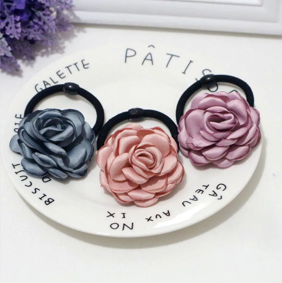 

Rose Flower Hairband Ponytail Holder Elastic Hair Bands Rubber Bands
