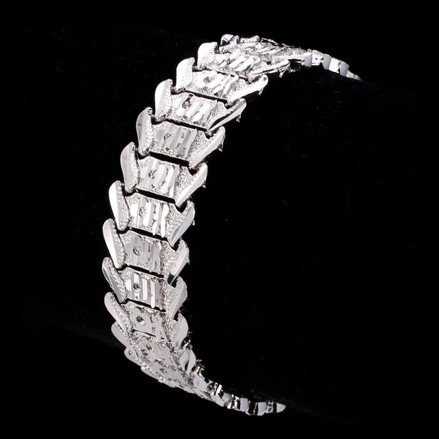 Online Collare Hot Mens Bracelets Christmas Gift Gold Color Mens Bracelets Christmas Gift Gold Color Flower 20cm Trendy Bracelet Men Jewelry Dubai H148