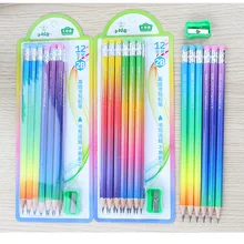 60 шт. набор деревянных карандашей в Партии Цветные 2B карандаши с ластиком милые дети корейское платье-карандаш для школы офиса письма принадлежности рисование