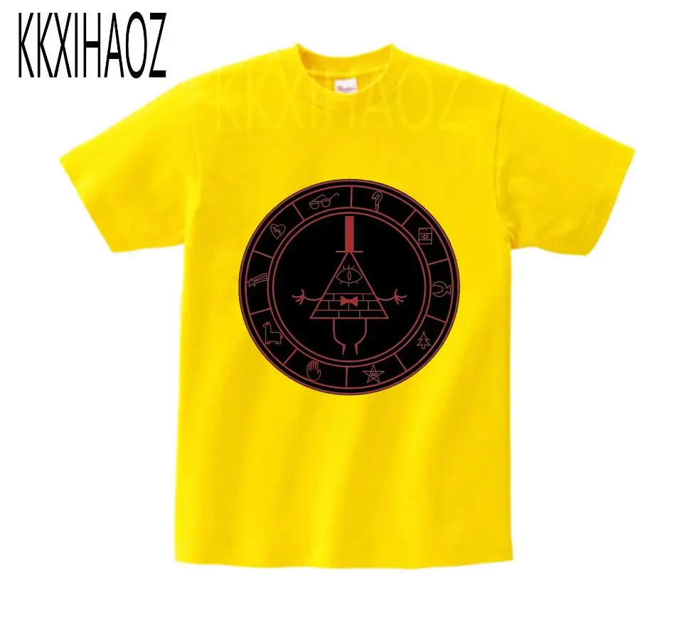 yellow childreTshirt В году, новая футболка для мальчиков Гравити Фолз Билла хлопок с коротким рукавом футболка детская одежда для мальчиков с рисунком NN - Цвет: yellow childreTshirt