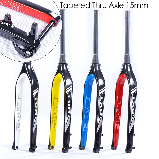 Best price at $104 Cheap brand BXT Fork 29er mountain bike full carbon fiber fork 3k/ud Tapered Thru Axle 15mm bicycle Fork matt /glossy mtb carbon fork