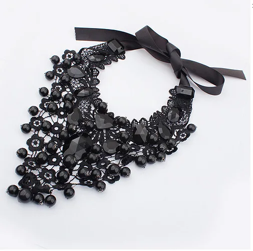 

Women Collar Choker Necklace Black Lace Retro Gothic Pendant Vintage Jewelry Accessories 2019 Choker Necklace Female Maxi Colar