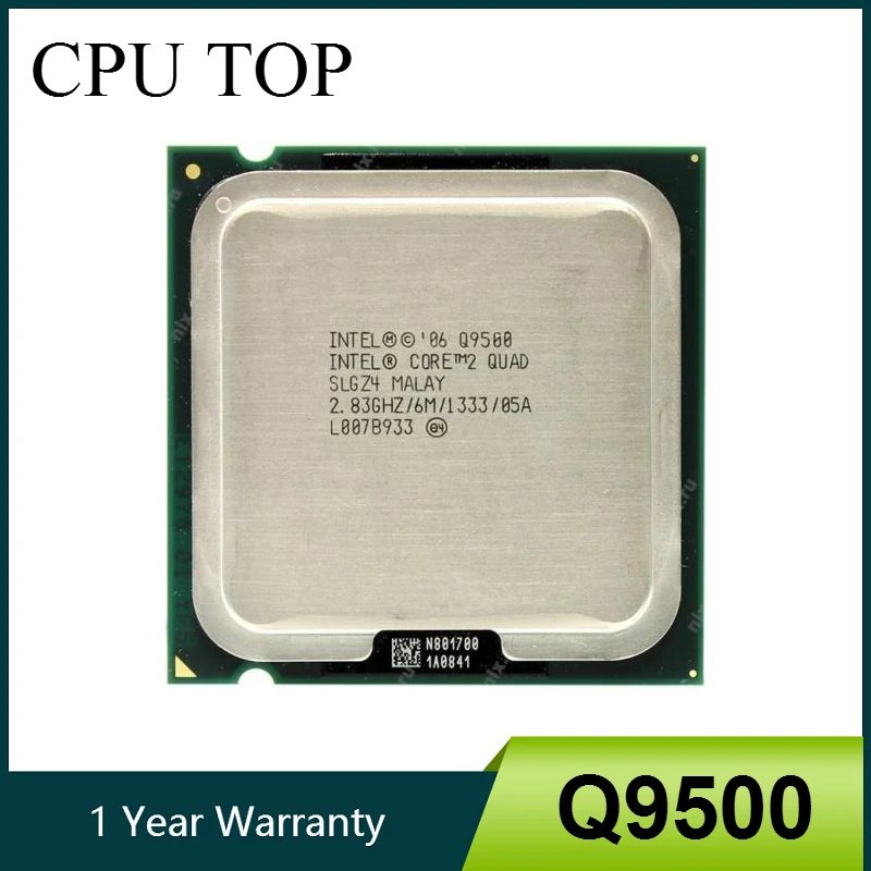 cpu processor Intel Core 2 Quad Q9500 Processor 2.83GHz 6MB 1333MHz Socket 775 cpu 100% Working top processor