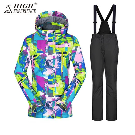 Женская одежда для снежной погоды, лыжная куртка, женские лыжные штаны, женские лыжные штаны, уличные зимние теплые спортивные костюмы - Цвет: color3