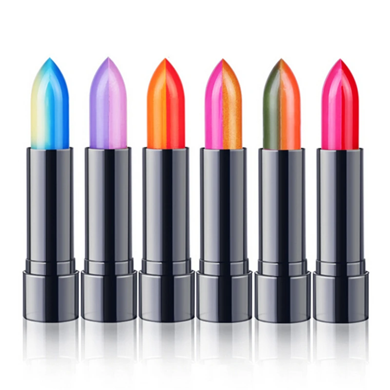 6 Colors Changing Rainbow Lipstick Duotone Magic Gradients Cosmetics
