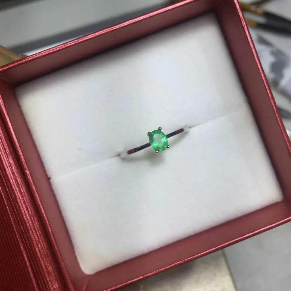 Кольцо из серебра 925 пробы с изумрудом 4 Х5 мм|designer emerald rings|gift giftsgift valentines day |