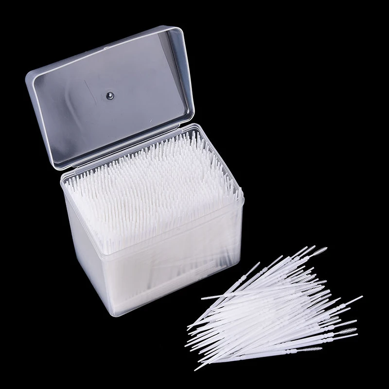 1 box 1100pcs Plastic 2 Way Toothpicks Teeth Cleaner Oral
