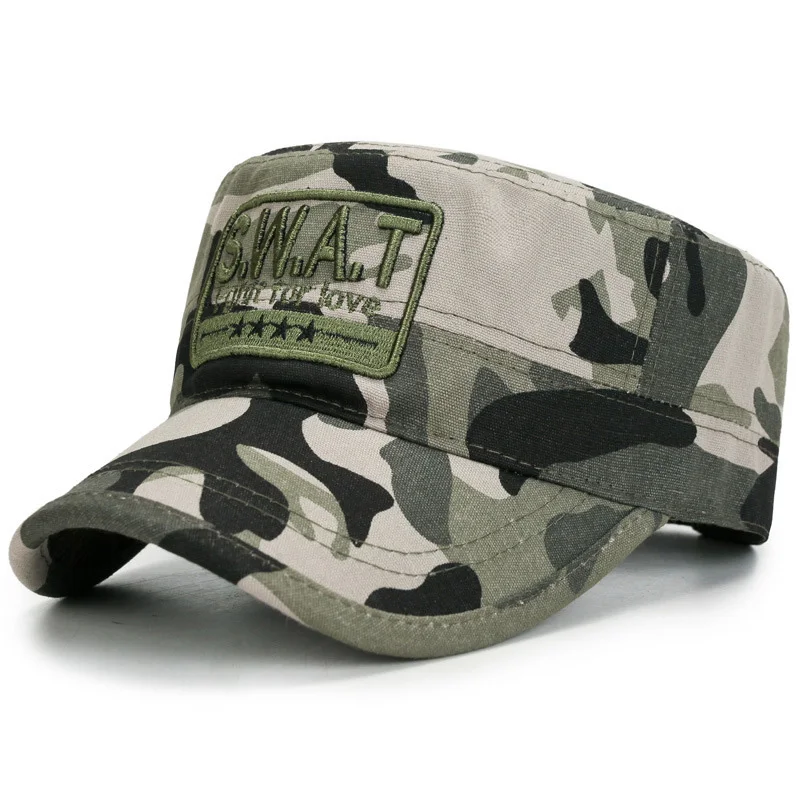 Новая армейская камуфляжная гладкая кепка мужская SWAT боевой шляпа папы костяная Регулируемая Мужская Наружная повседневная камуфляжная кепка бейсбольная шляпа - Цвет: Camouflage