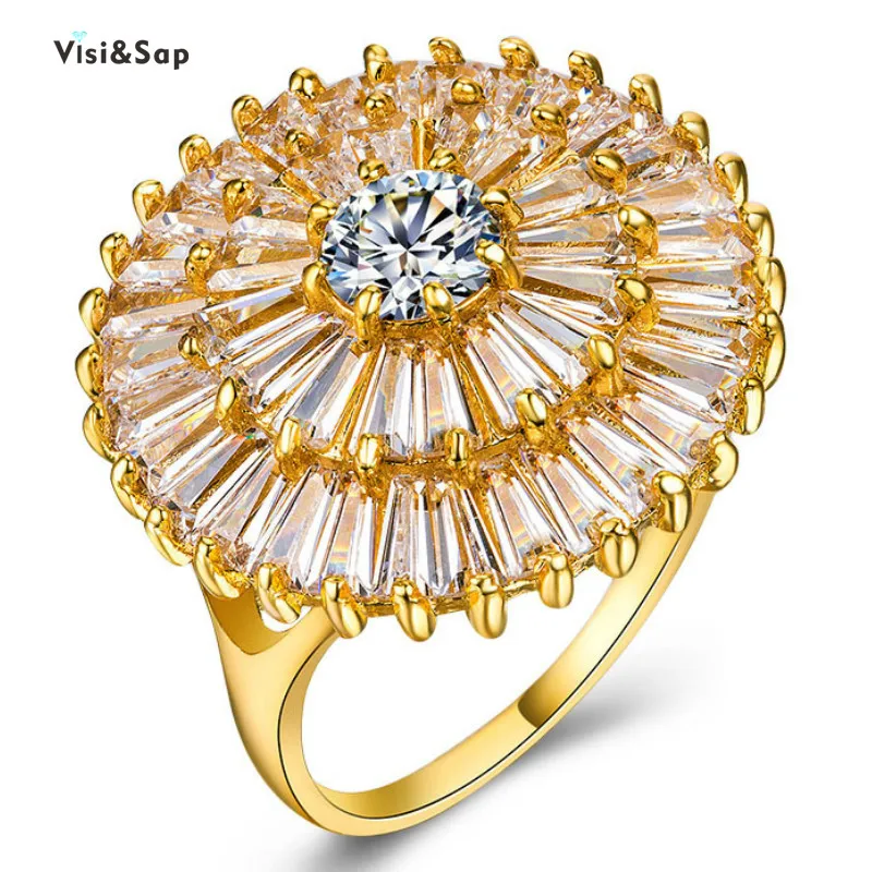 

Visisap Super Hyperbole Icedout Zircon Full Stone Rings for Women Fashion Jewelry Wholesale Large Disc Shape Ring Jewelry B1108