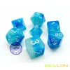 Bescon Gemini Glowing Polyhedral Dice 7pcs Set ICY ROCKS, Luminous RPG Dice Set d4 d6 d8 d10 d12 d20 d%, Brick Box Packaging 6