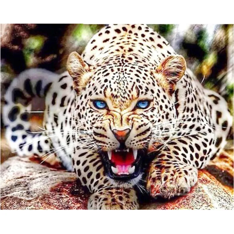 

Kexinzu Full 5D DIY Square Diamond Painting Cross Stitch-Ferocious jaguar-3d Round Embroidery Mosaic Resin Home Decor Gift W2221