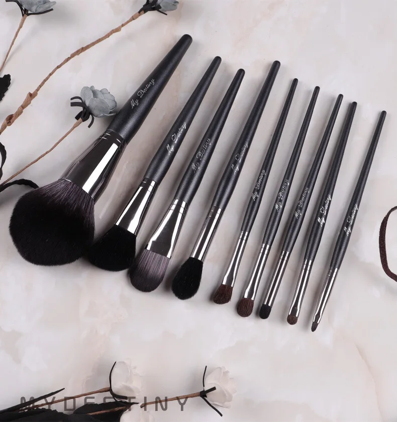 

High quality wool makeup brush blush eye shadow powder brush facial makeup brush professional beauty tool9 pcs