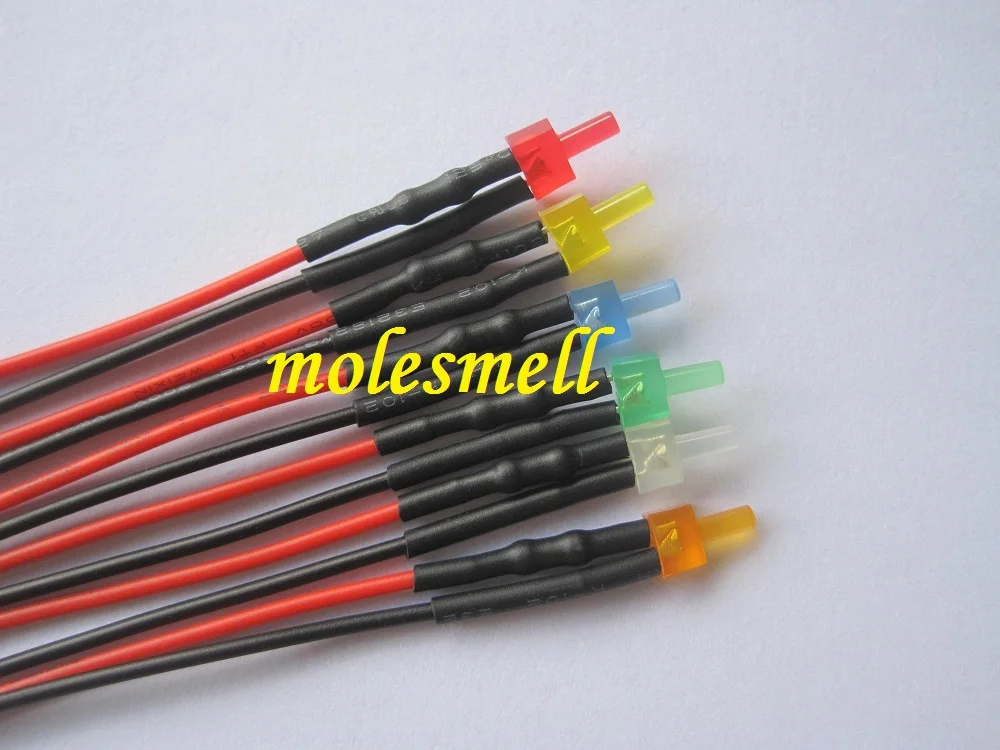 

10pcs 2mm flat top 12v Multicolor diffused LED Light Set Pre-Wired 12V DC Wired red yellow blue green white orange diffused led