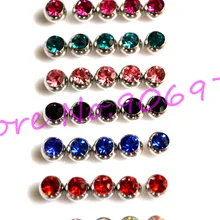 Язычок бар Шар Драгоценный камень драгоценный камень кристально чистый гвоздик для брови Ринд 3 мм 6 мм 316l нержавеющая сталь многоцветное кольцо для тела