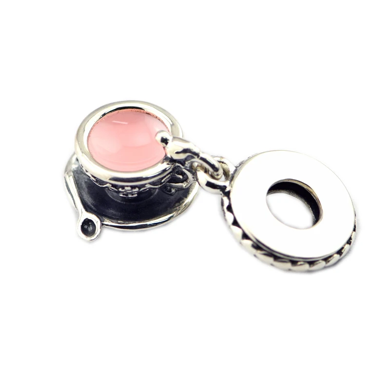 

DIY Beads for Jewelry Making Sterling-Silver-Jewelry Enchanted Tea Cup Bead Pale Pink Enamel Charms Silver 925 Berloque Perles