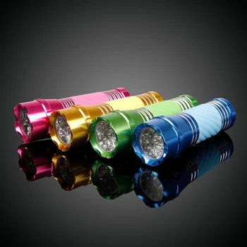 

EVERBRITE LED flashlight glow in dark 4 Mini Flashlights 9LED Lamp Beads Torch Light 4PC/Lot
