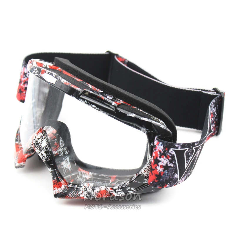 Psler Lunettes de course pour moto tout-terrain Type 1, Noir+Transparent