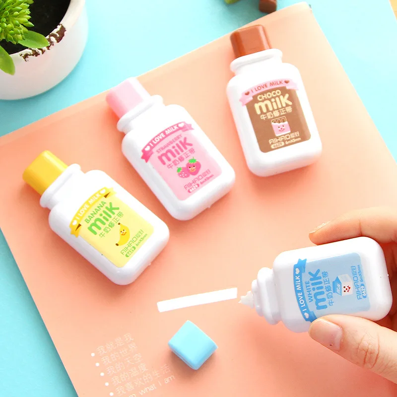 

12 pcs/Lot Milk bottle correction tapes Kawaii stationery Office accessories School supply material escolar papeleria 6847