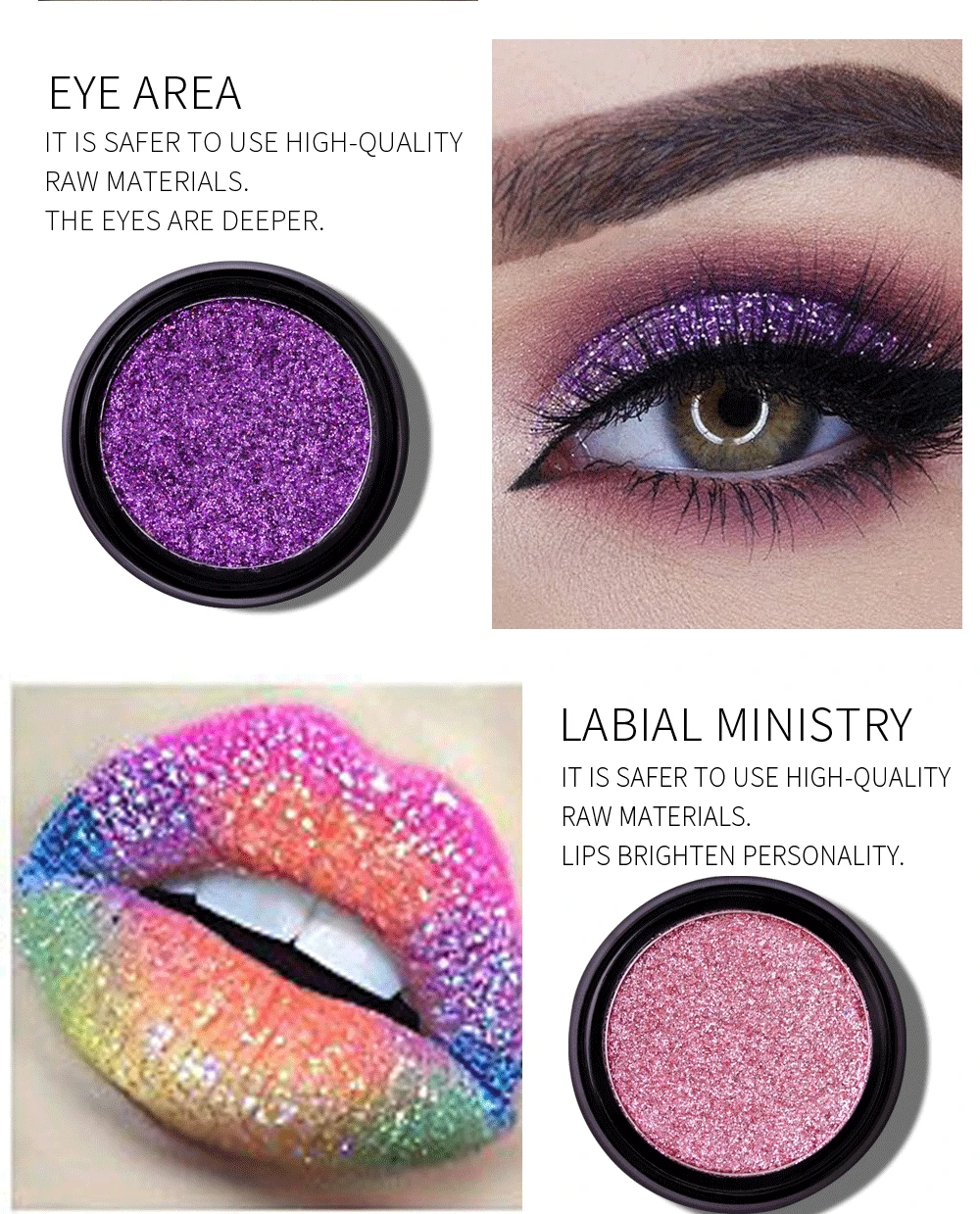 

LULAA new 14 color shiny eyes and lips matte pearls sequins eye shadow makeup cosmetics charming