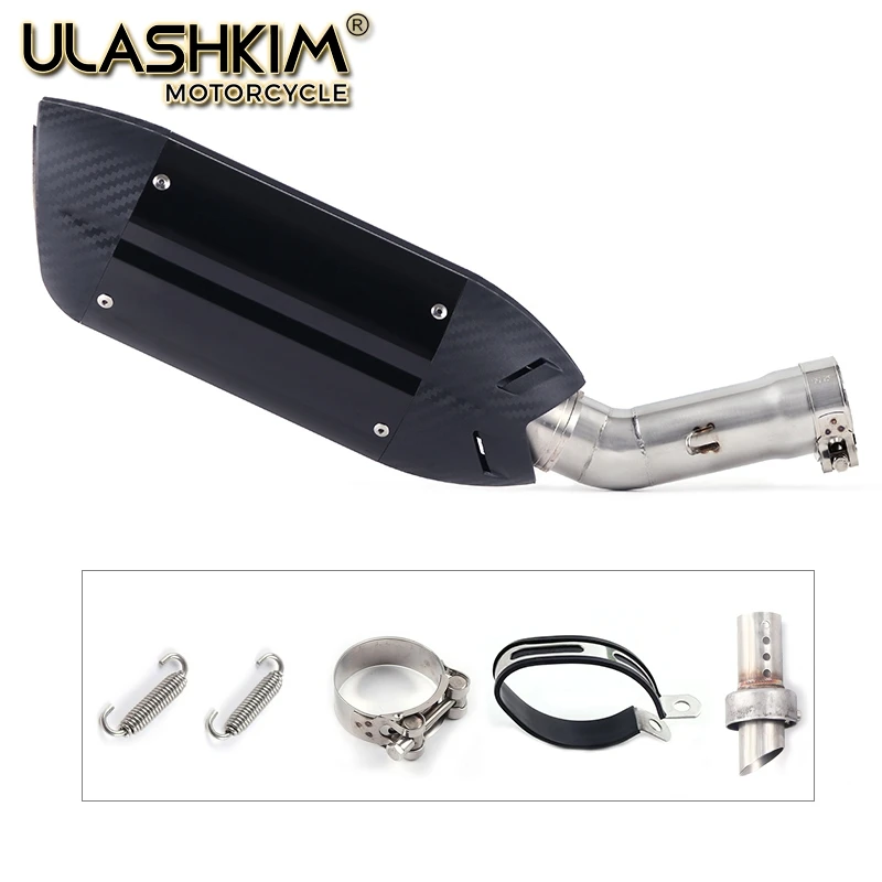 

Motorcycle Full System Muffler Escape Exhaust Middle Link Pipe Accessories Slip On For Yamaha Fazer FZ8 FZ8N FZ800 2010 to 2015