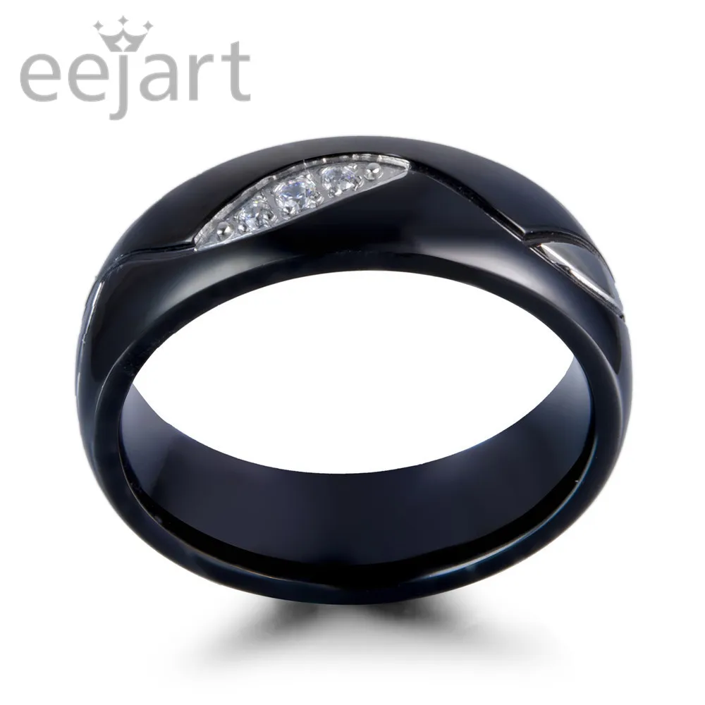 Stainless Steel Black and Gold Couple Ring