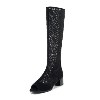 

Wind 2019 spring and summer new breathable mesh high boots 33-46