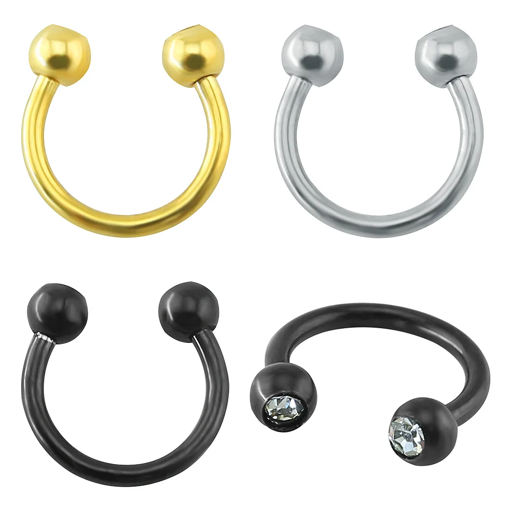 Mixed Color Stainless Steel Circular Barbell Piercing Septum Clicker