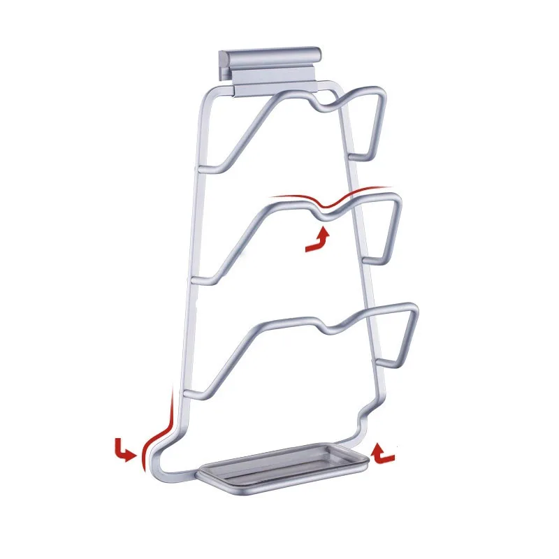 Кухонные настенные кухонные стеллажи без отверстия для бурения, полка для горшка, алюминиевый материал, сковорода, крышка, держатель, стеллаж для хранения, органайзер, подставка