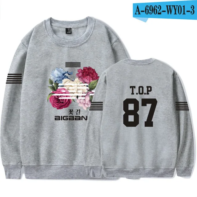 Bigbang big bang bangtan Толстовка kpop Корейская harajuku Толстовка moletom feminino модный брендовый спортивный костюм размера плюс 4xl - Цвет: gray